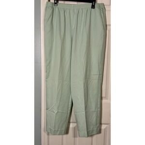 Alfred Dunner Mint/Light Green Pull-On Pants, Elastic Waist, Pockets, Size 16